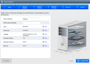 Adding a new VM Screen Shot of Final Step | CloudStack