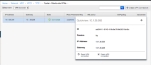 Reset VPN View | VPC to VPC VPN configuration in CloudStack