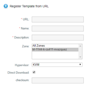 Register Template from URL | How to deploy templates without using secondary storage on KVM