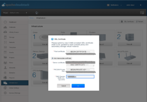 SSL Certificate Window | Securing CloudStack 4.11 with HTTPS/TLS