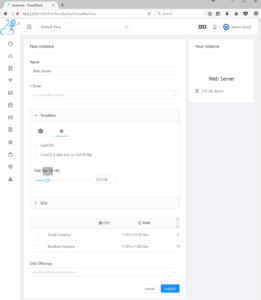 CloudStack New UI - New Instance - Project Primate