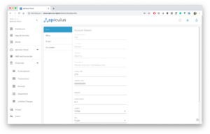 Account Profile - Apiculus | CloudStack