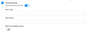 Boot Into Hardware Setup - Advanced Mode - CloudStack