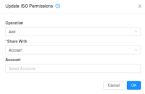 Share ISO from UI - Update ISO Permissions
