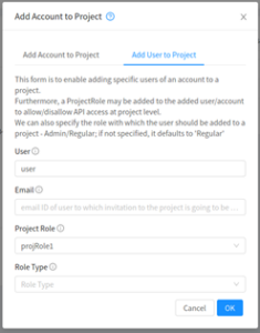 Role Based Users in Projects - Add Account to Project