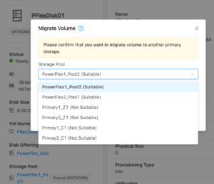 Migrate Volumes - Power Flex