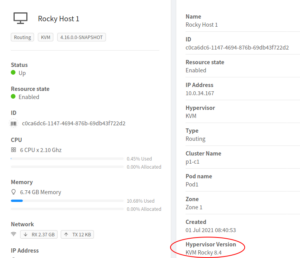 CloudStack KVM Rocky 8.4