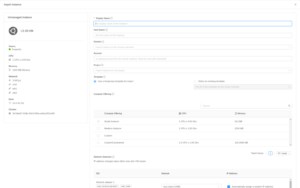 Import instance form in the UI