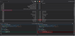 An image showing schema differences of a specific table from a vanilla and the upgraded DB