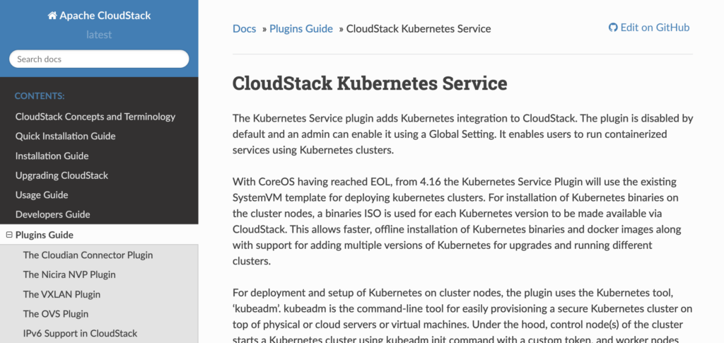 CloudStack Kubernetes Service Documentation