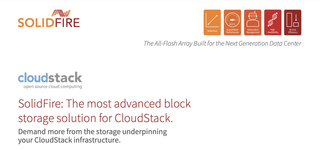 Solidfire and CloudStack Solution Brief