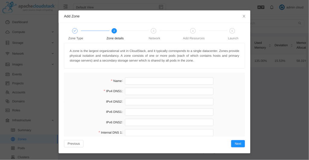 Set Up DNS Zones in Apache CloudStack