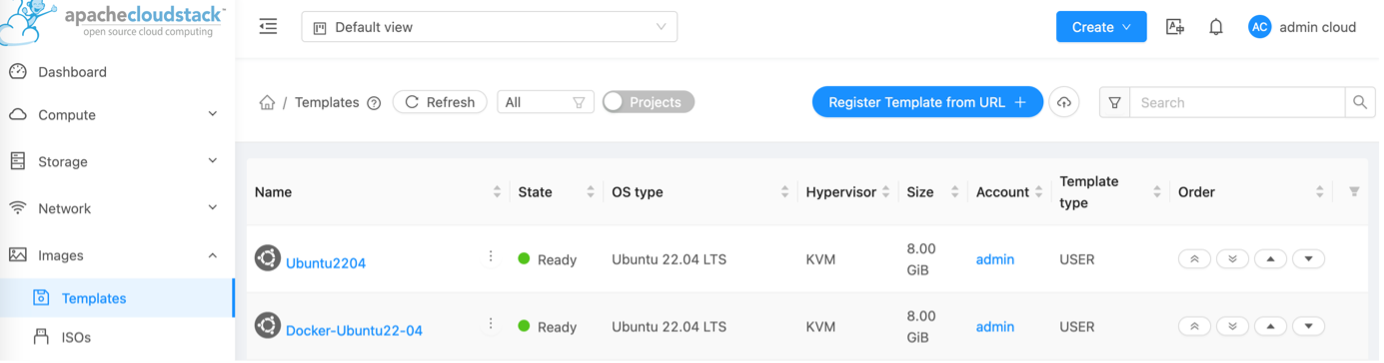 cloudstack packer UI