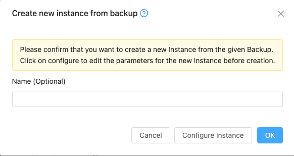Create instance from backup