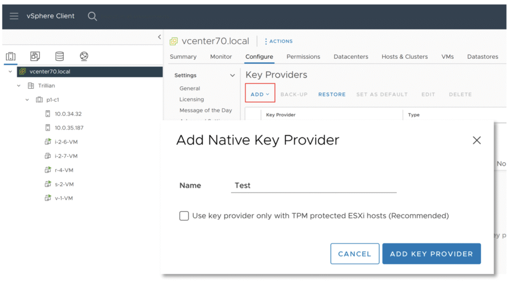 add native key provider
