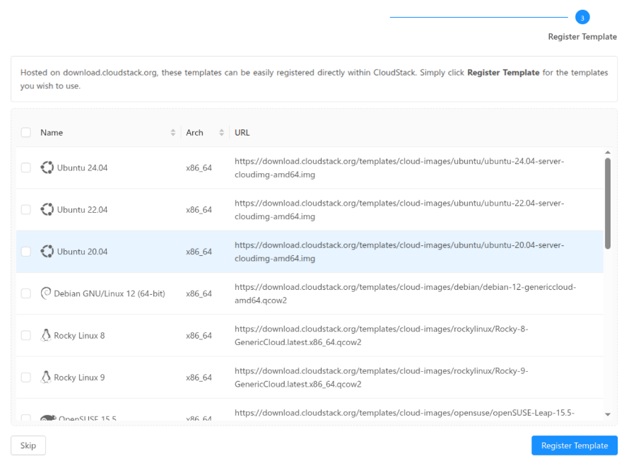 cloudstack templates