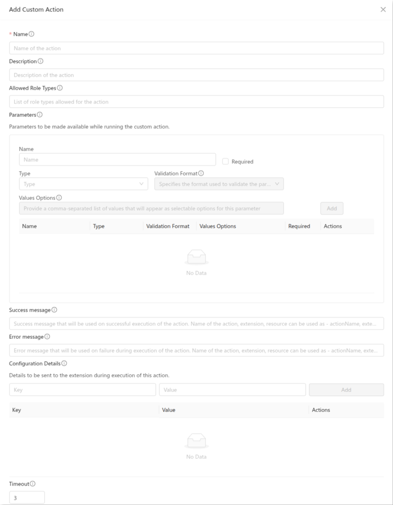 Add Custom Action CloudStack