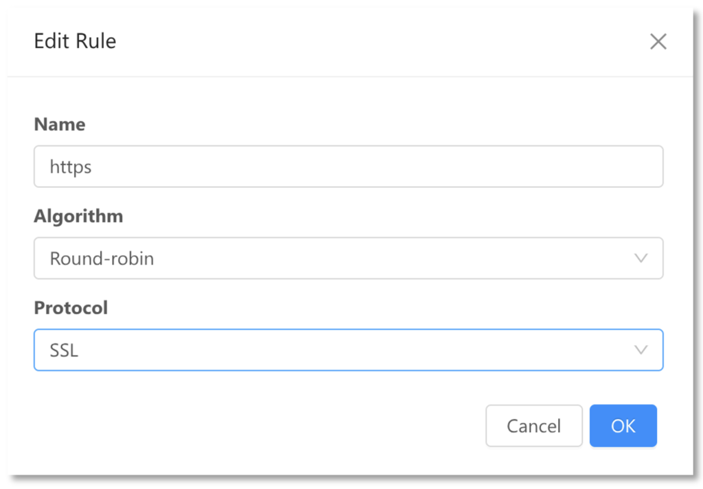 Edit Rule CloudStack