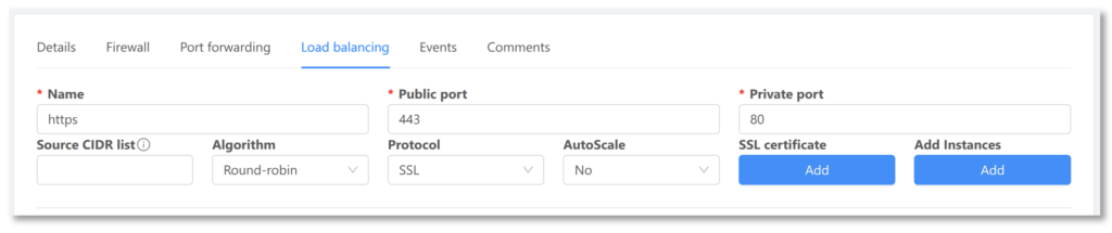 Load Balancing CloudStack