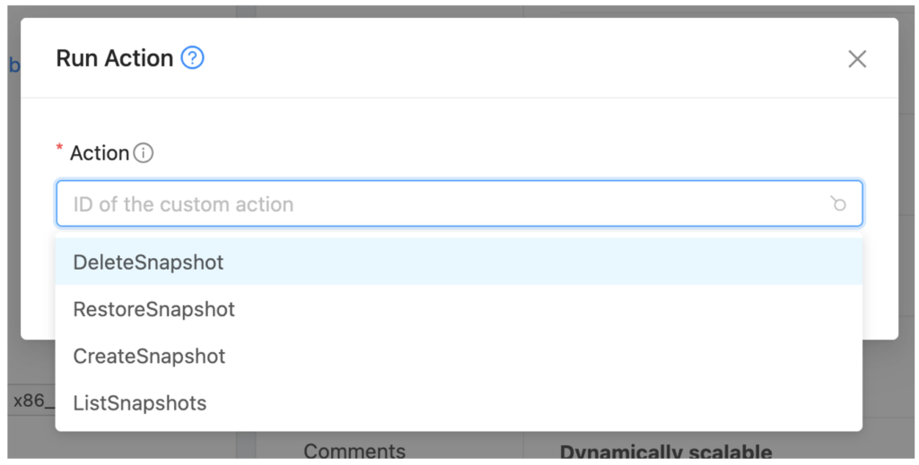 Run Action CloudStack
