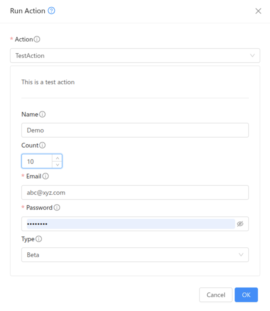 Run Action CloudStack