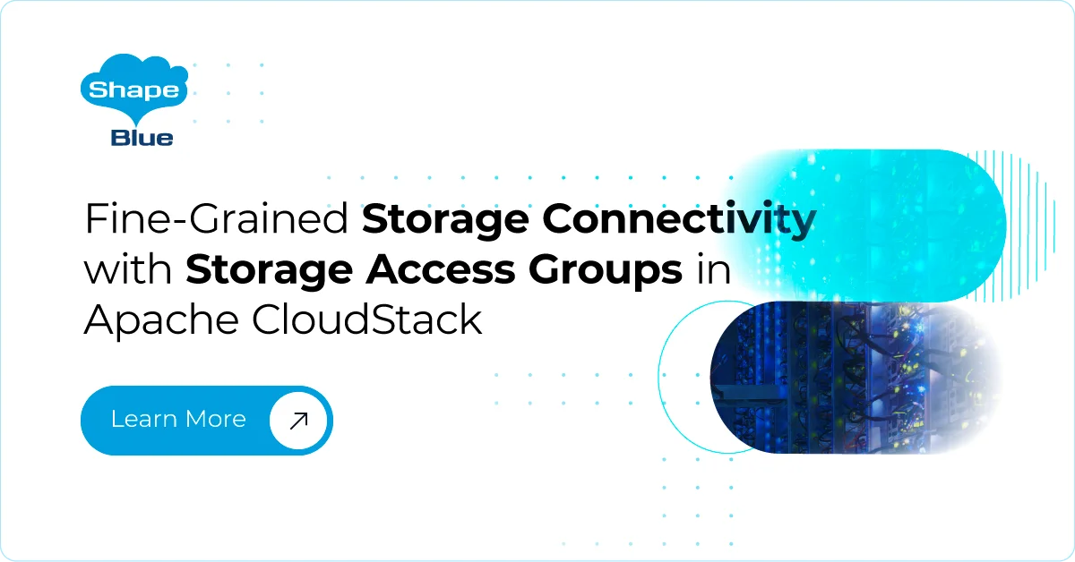 storage connectivity cloudstack